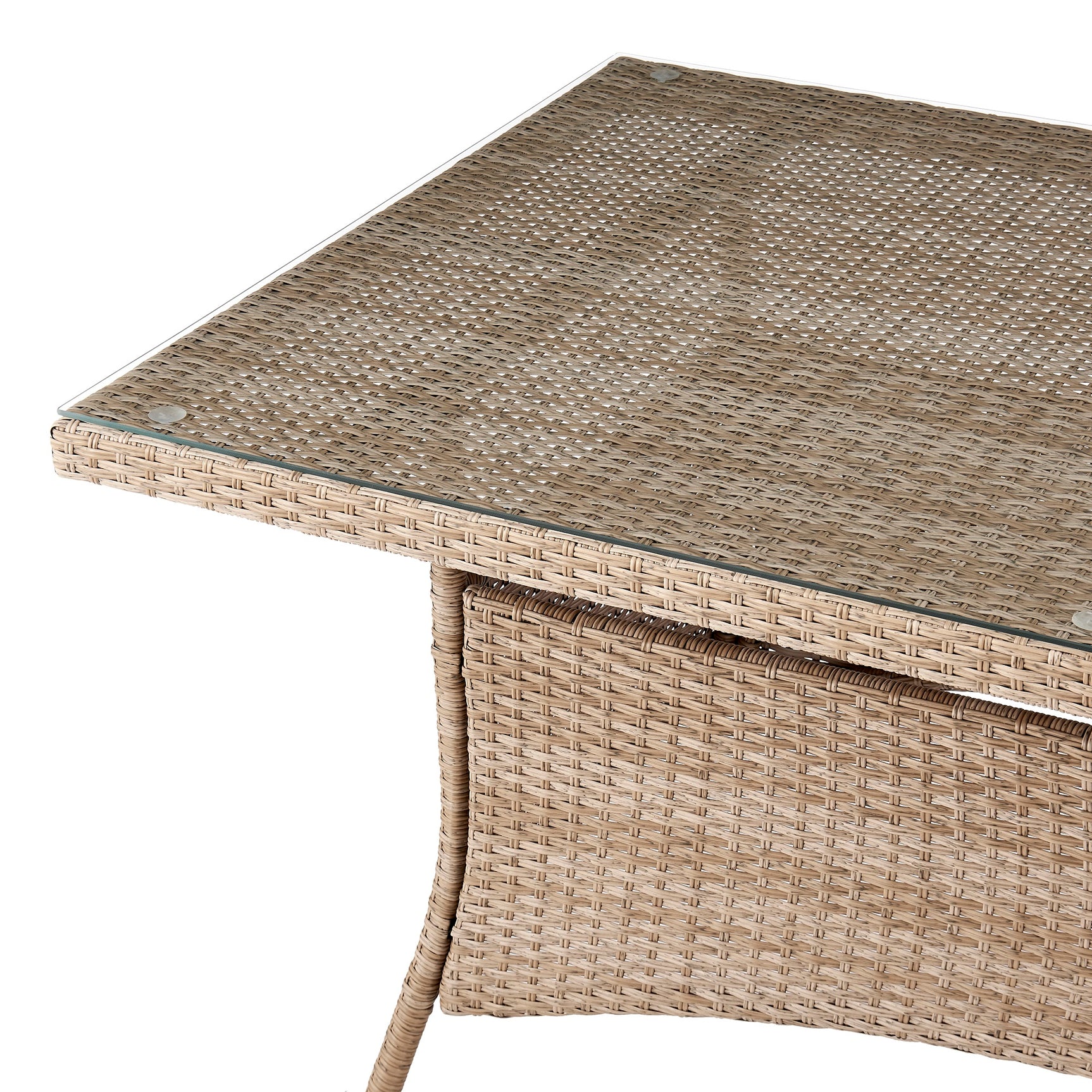 Genoa Patio Dining Table in Nature Tan Weave - Ornate Home