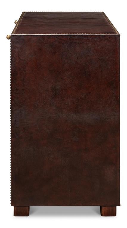 Gentleman's Brown Studded Chest - Ornate Home