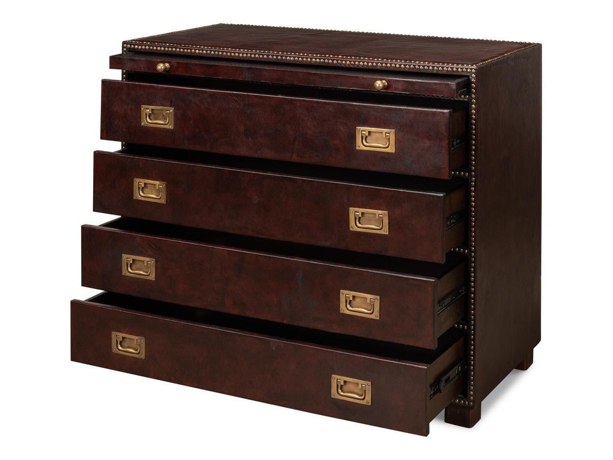 Gentleman's Brown Studded Chest - Ornate Home
