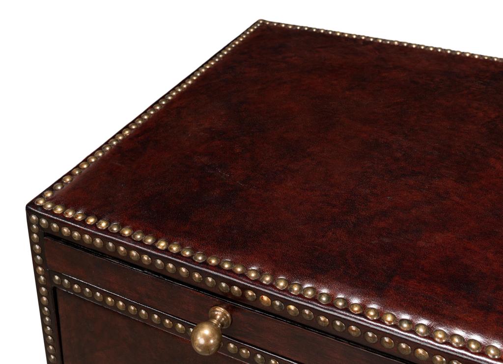 Gentleman's Brown Studded Chest - Ornate Home