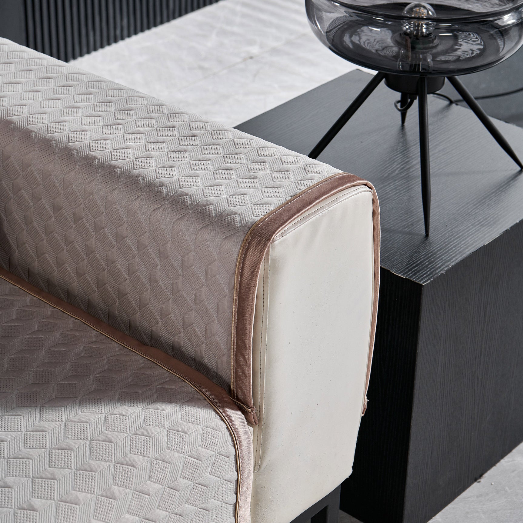 Geometric 3D Sofa Cover, Non-Slip Couch Protector for Seat, Backrest & Armrest - Ornate Home