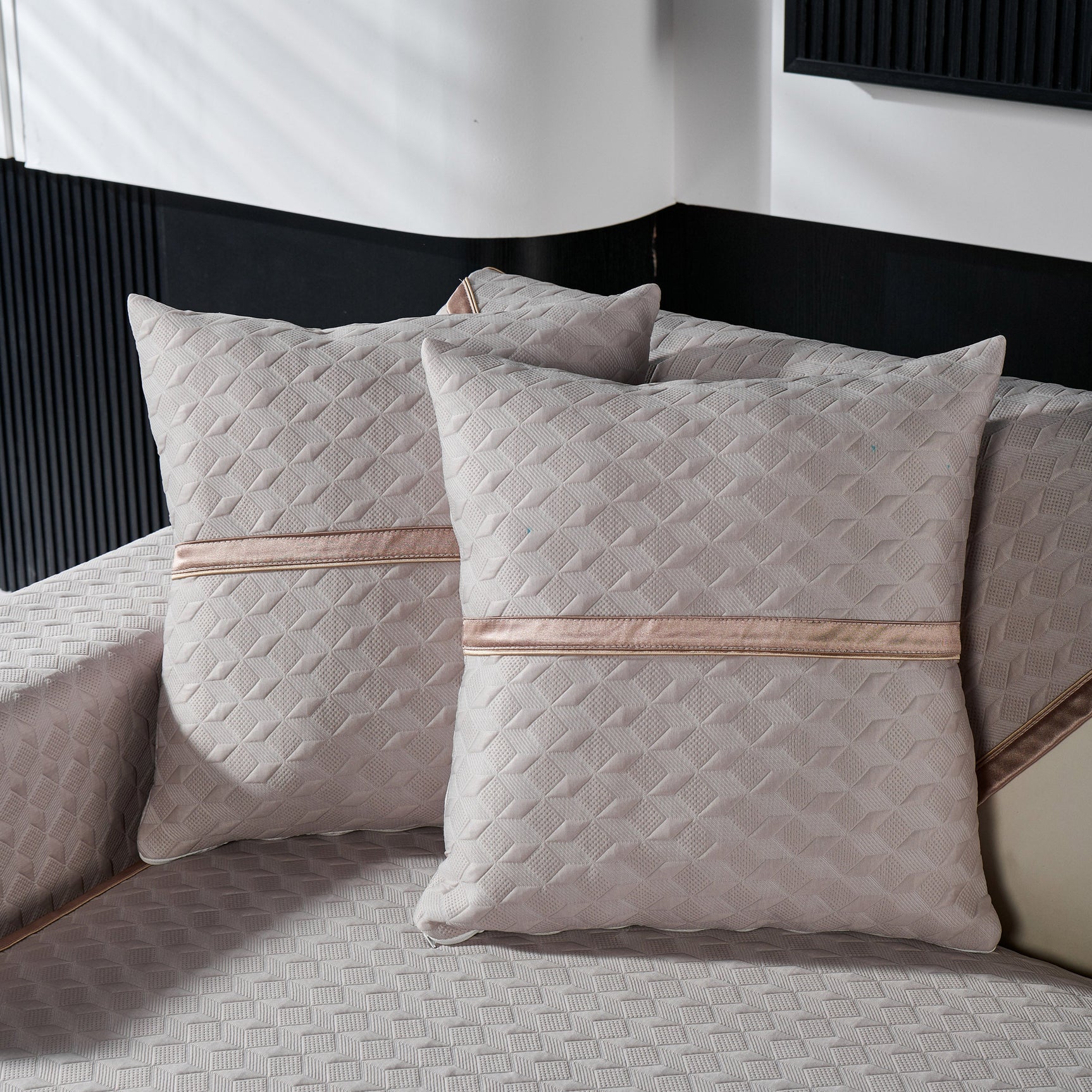 Geometric 3D Sofa Cover, Non-Slip Couch Protector for Seat, Backrest & Armrest - Ornate Home