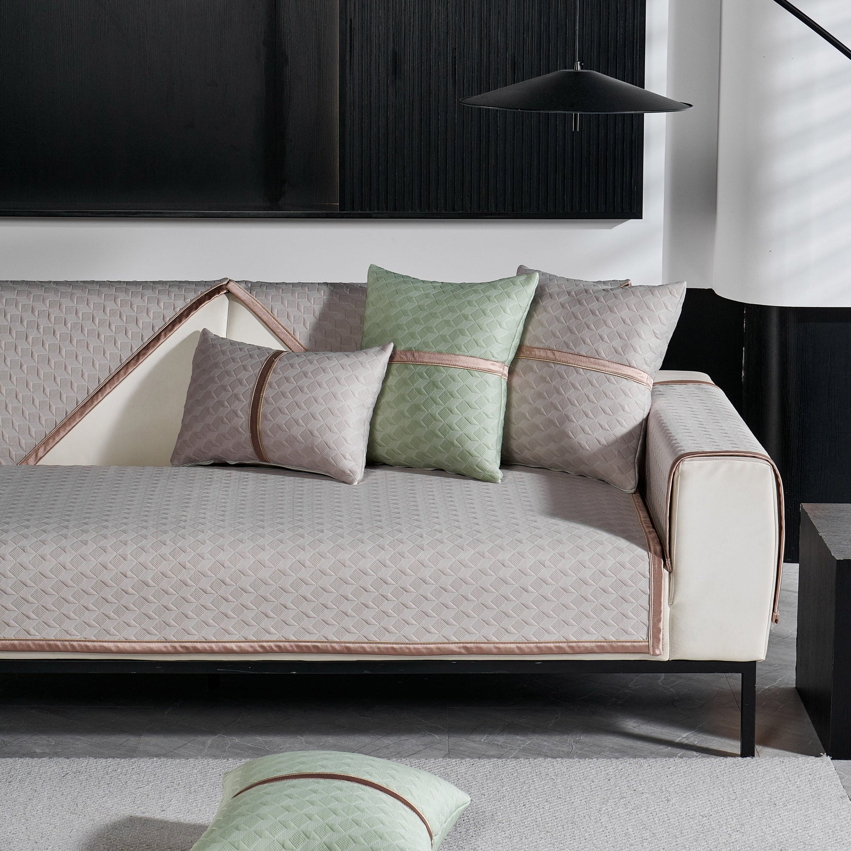 Geometric 3D Sofa Cover, Non-Slip Couch Protector for Seat, Backrest & Armrest - Ornate Home