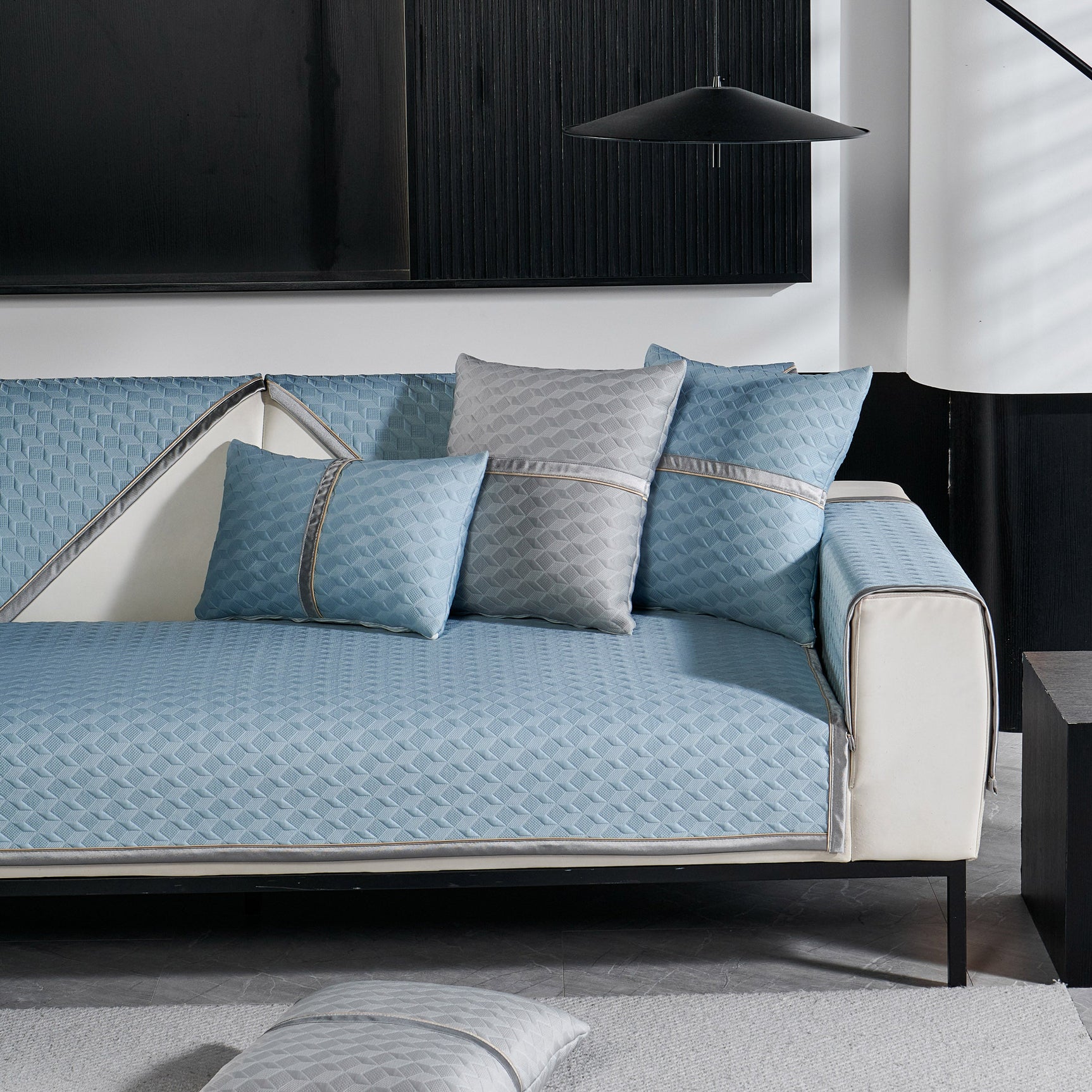 Geometric 3D Sofa Cover, Non-Slip Couch Protector for Seat, Backrest & Armrest - Ornate Home