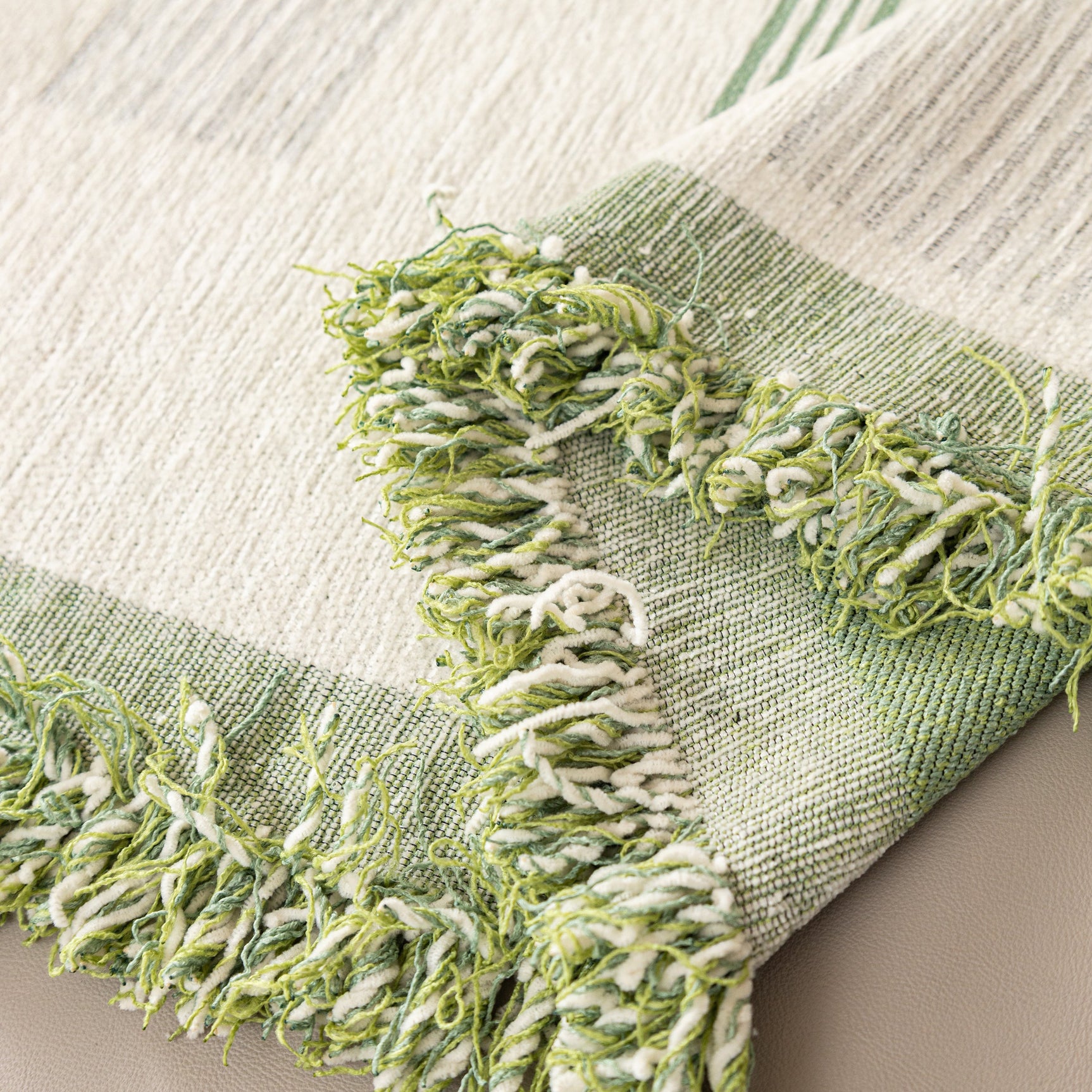 Geometric Chenille Sofa Throw Cover, Breathable Couch Protector with Tassel Fringe - Ornate Home