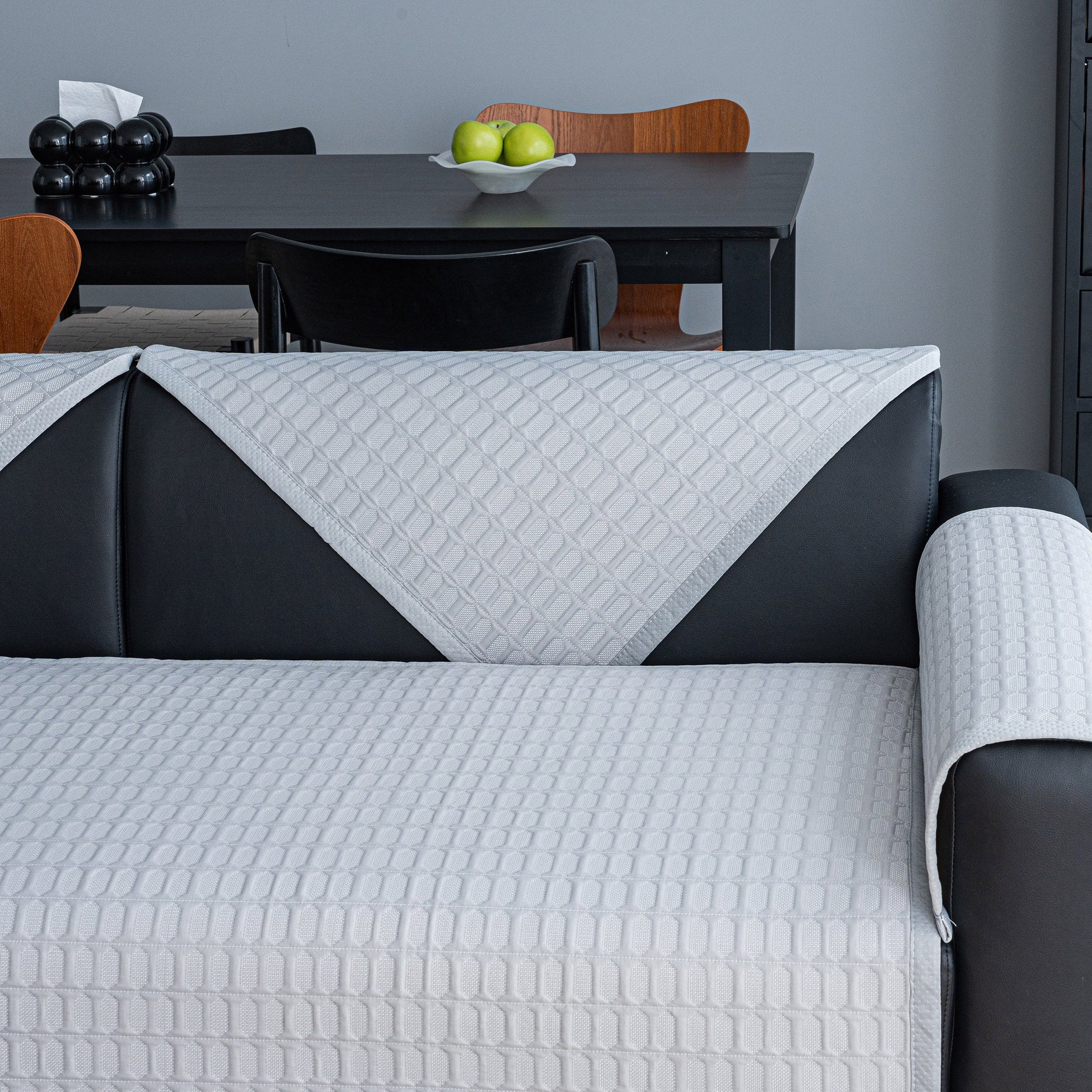 Geometric Textured Couch Slipcover Protector Non-Slip Ice Silk Sofa Cover for Couch - Ornate Home