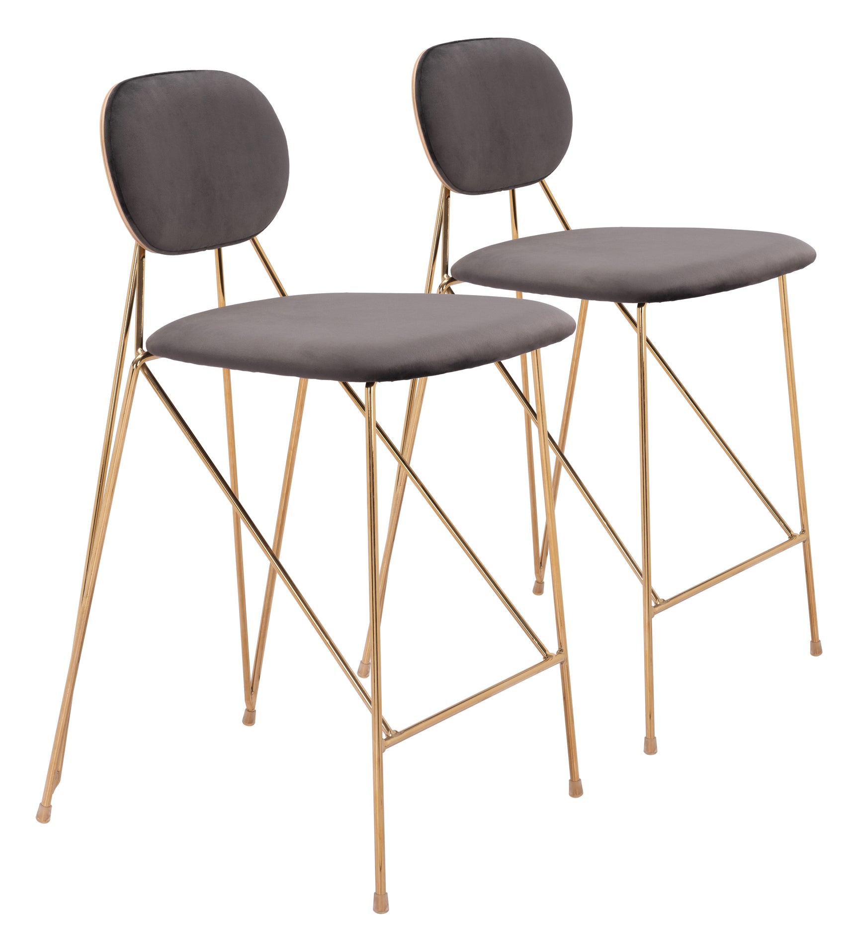 Georges Gray & Gold Counter Stool (Set of 2) - Ornate Home