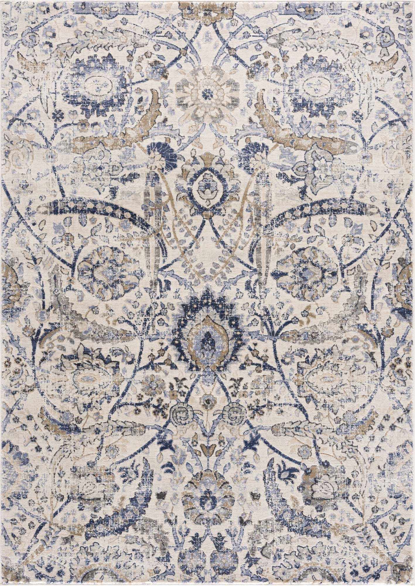 Georgiana Beige & Blue Area Rug - Ornate Home