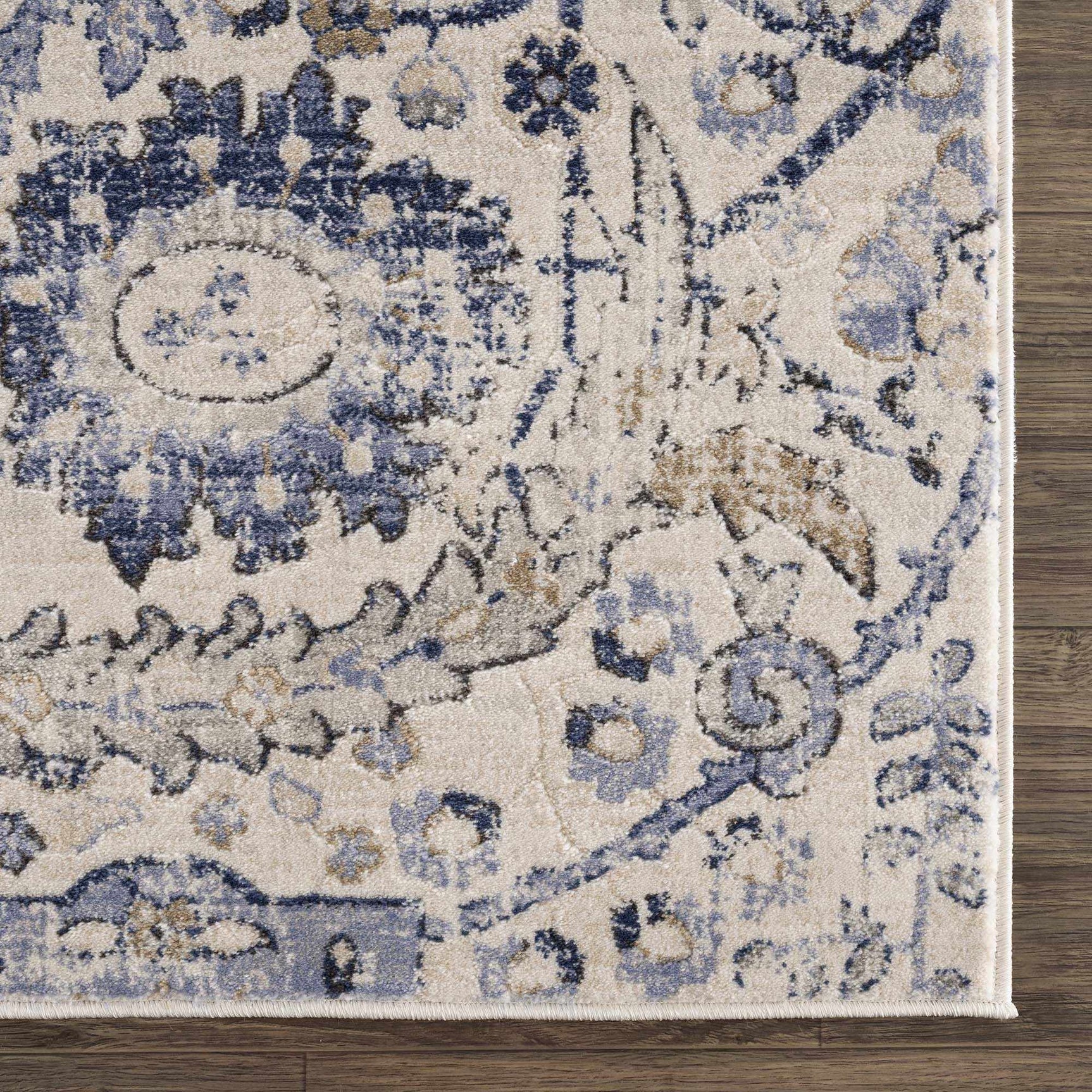Georgiana Beige & Blue Area Rug - Ornate Home