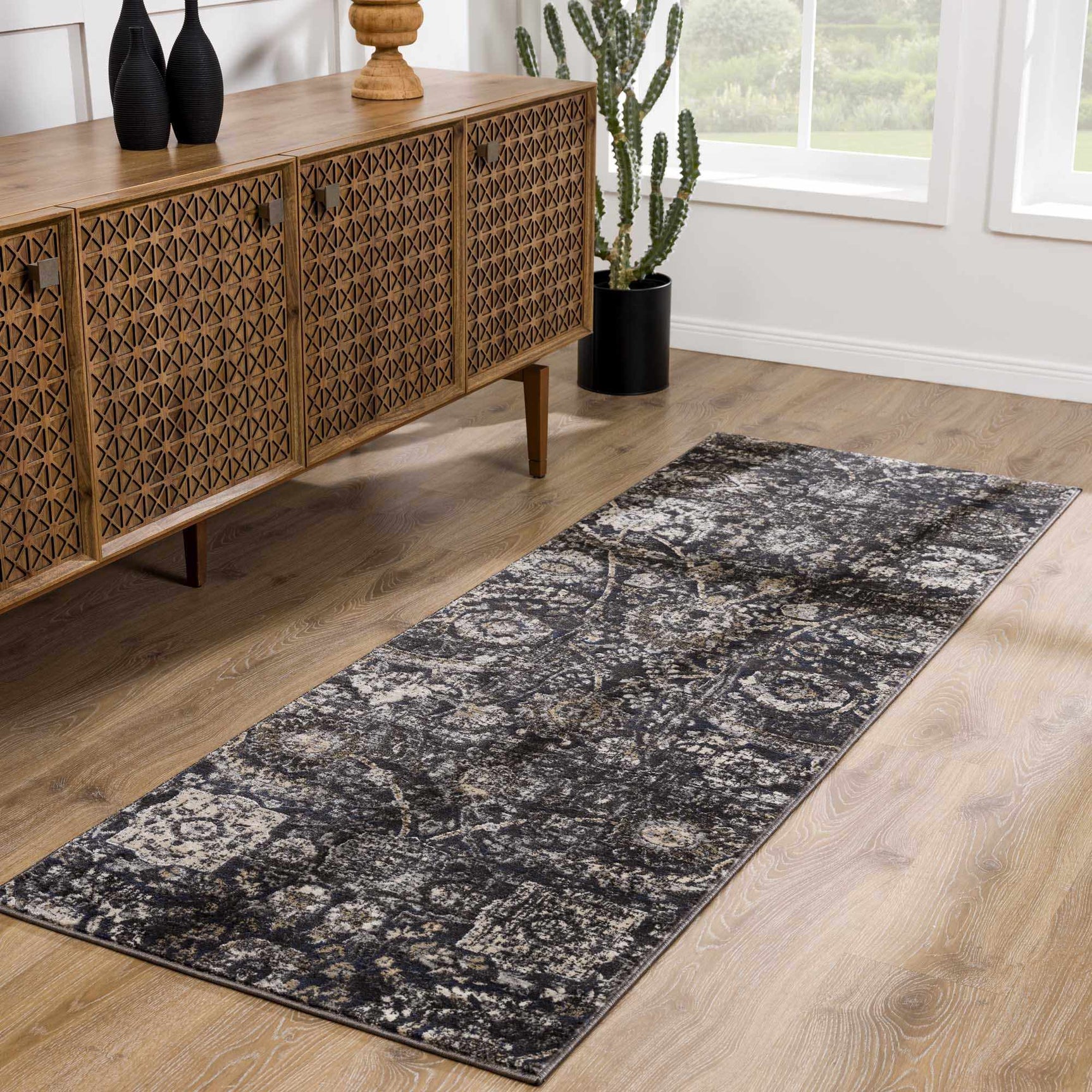 Georgiana Charcoal Area Rug - Ornate Home