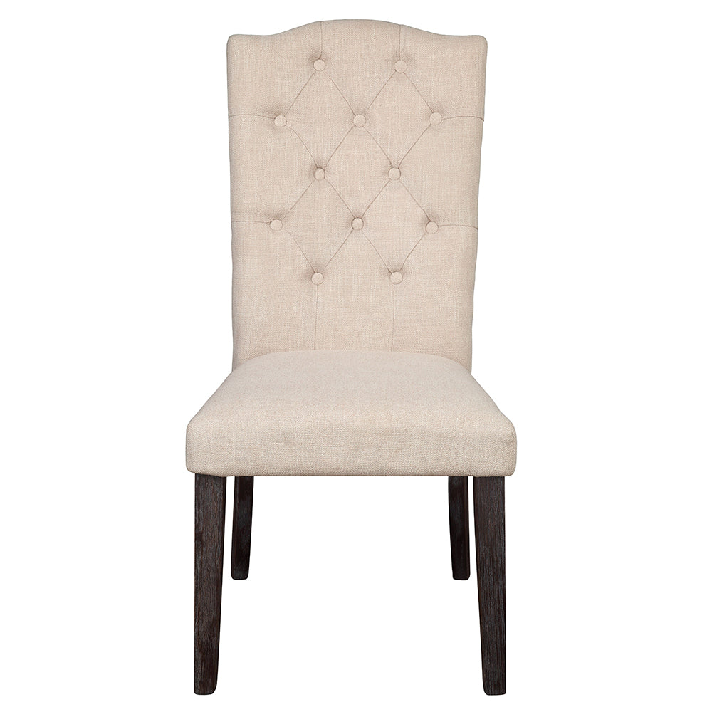 Gerardo Beige & Espresso Side Chair (Set of 2) - Ornate Home