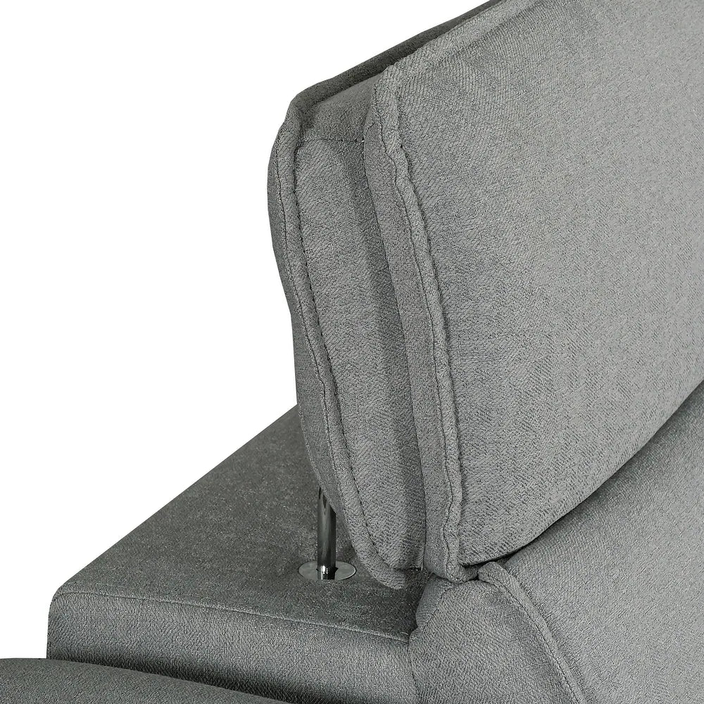 Gerardo Gray 3pc L Shape Sectional Sofa Bed w/ Storage Ottoman - Ornate Home