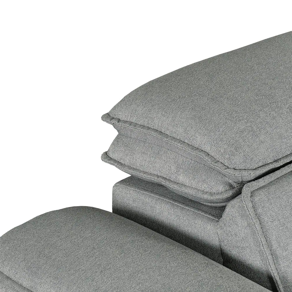 Gerardo Gray 3pc L Shape Sectional Sofa Bed w/ Storage Ottoman - Ornate Home