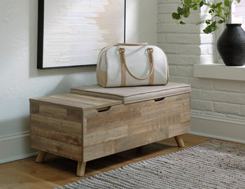 Gerdanet Beige/Brown Storage Bench (Online Special Price) - Ornate Home