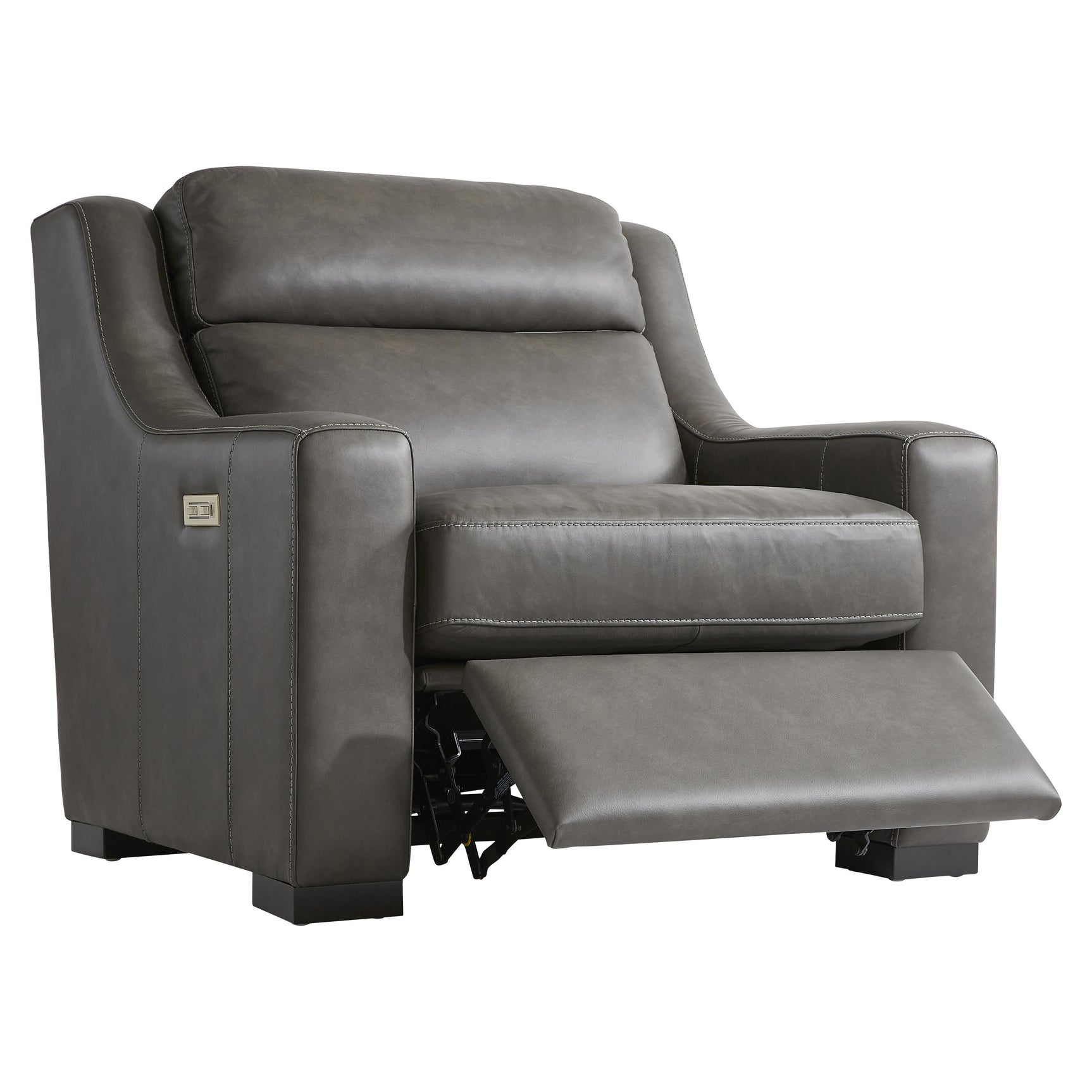 Germain Grey Leather Power Motion Chair - Ornate Home