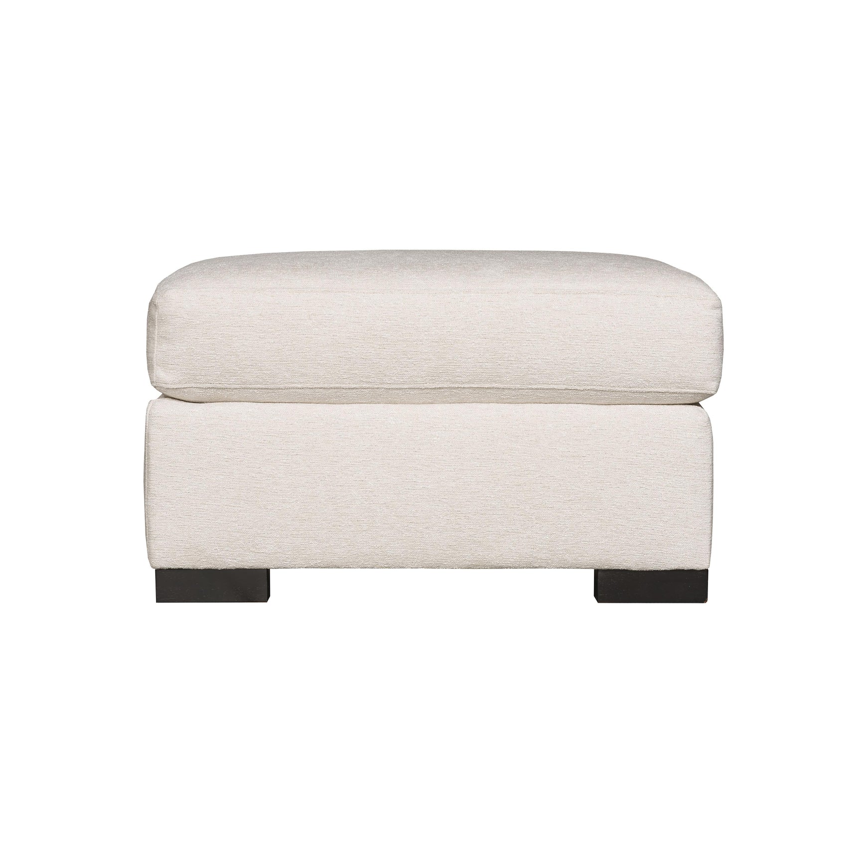 Germain White/Cream Fabric Ottoman - Ornate Home