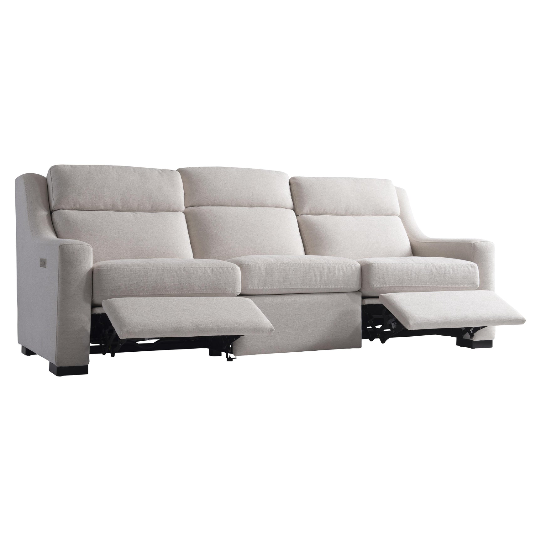 Germain White/Cream Fabric Power Motion Sofa - Ornate Home