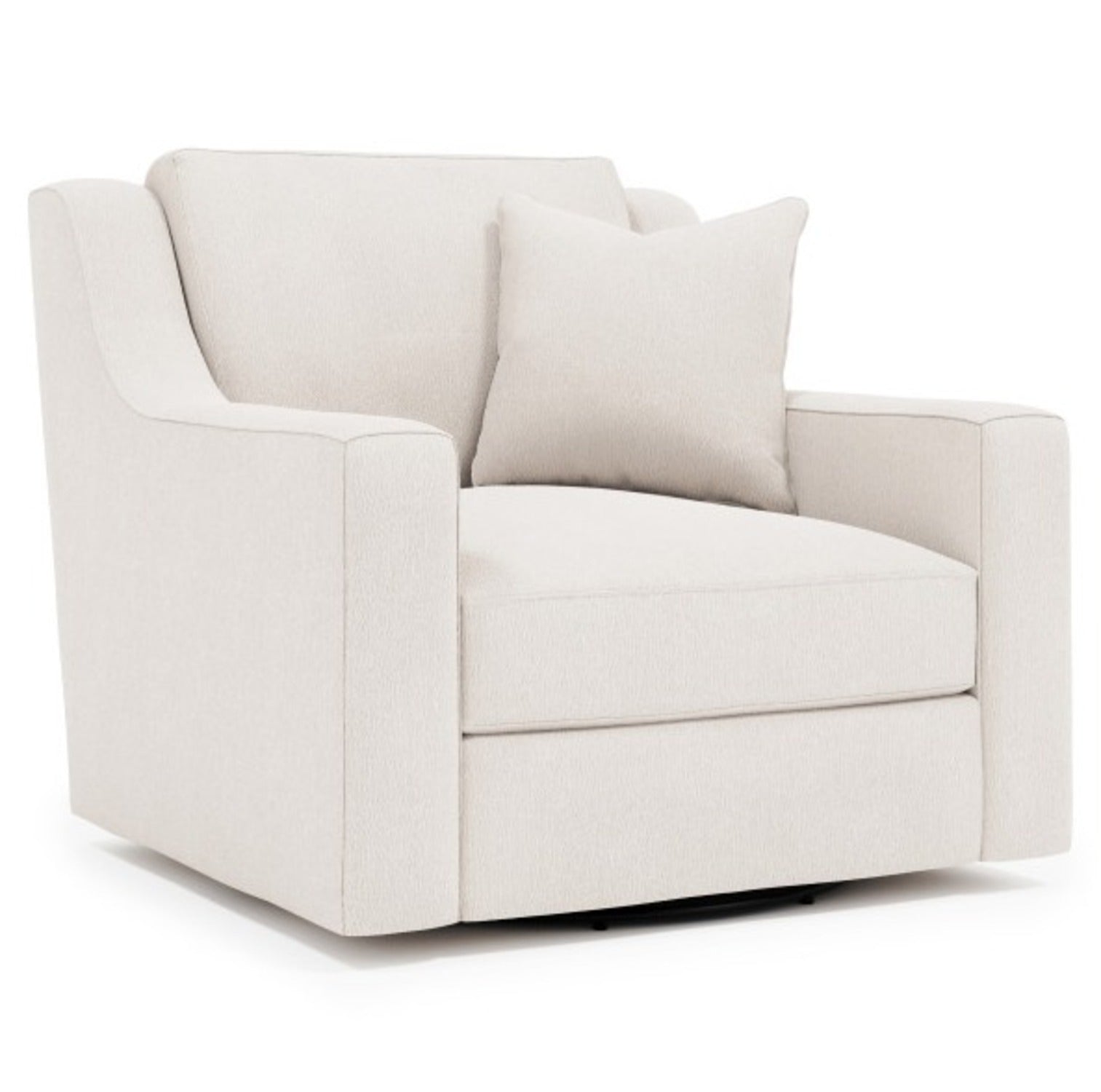 Germain White/Cream Fabric Swivel Chair - Ornate Home