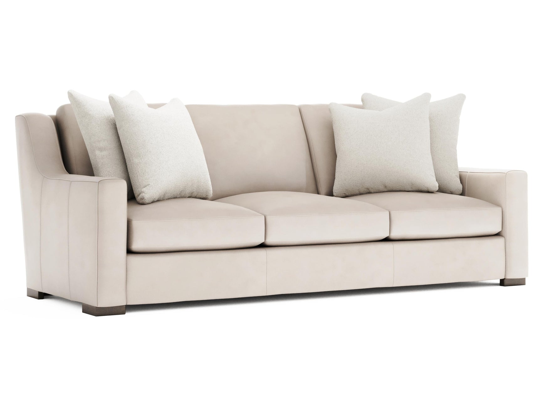 Germain White/Cream Leather Sofa - Ornate Home