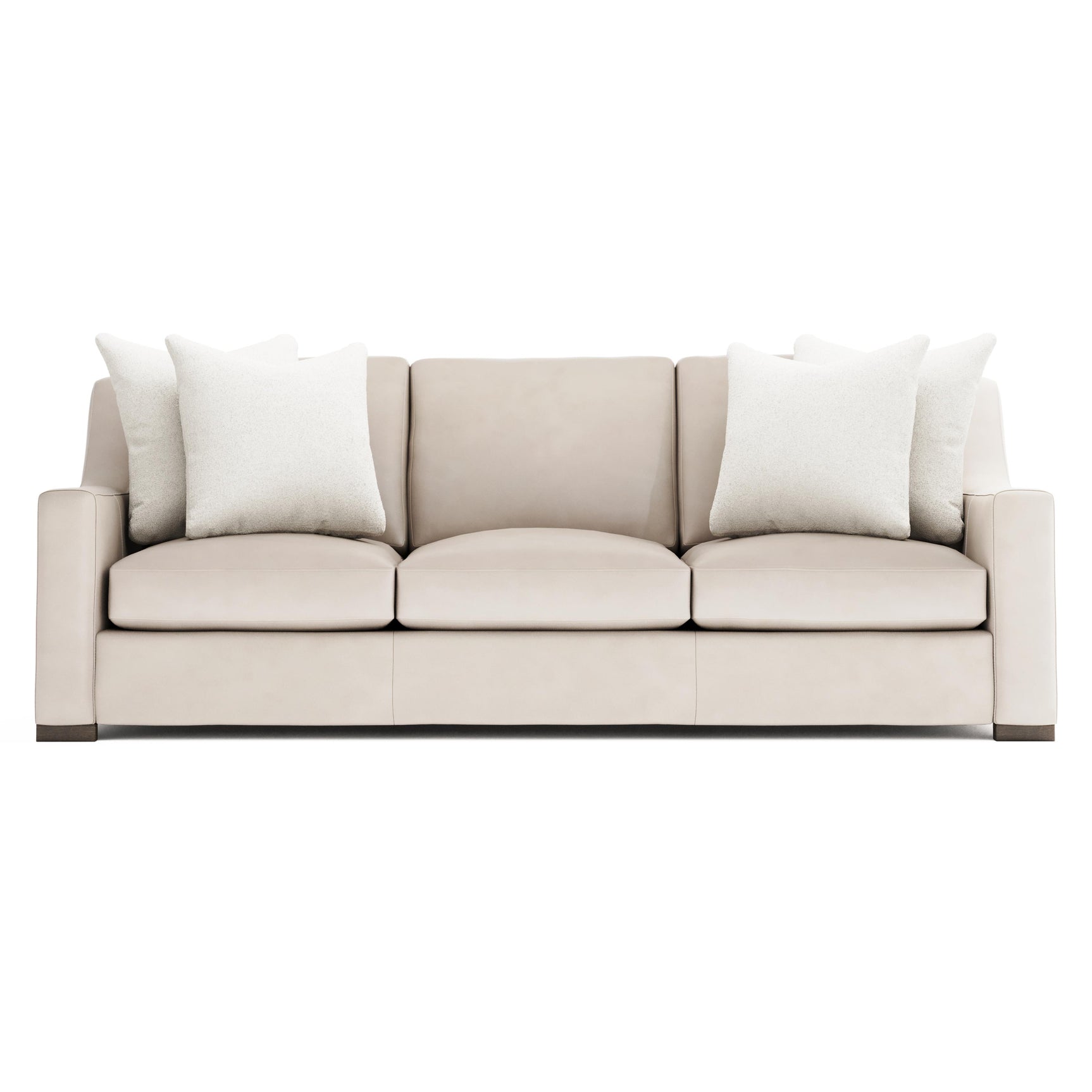 Germain White/Cream Leather Sofa - Ornate Home