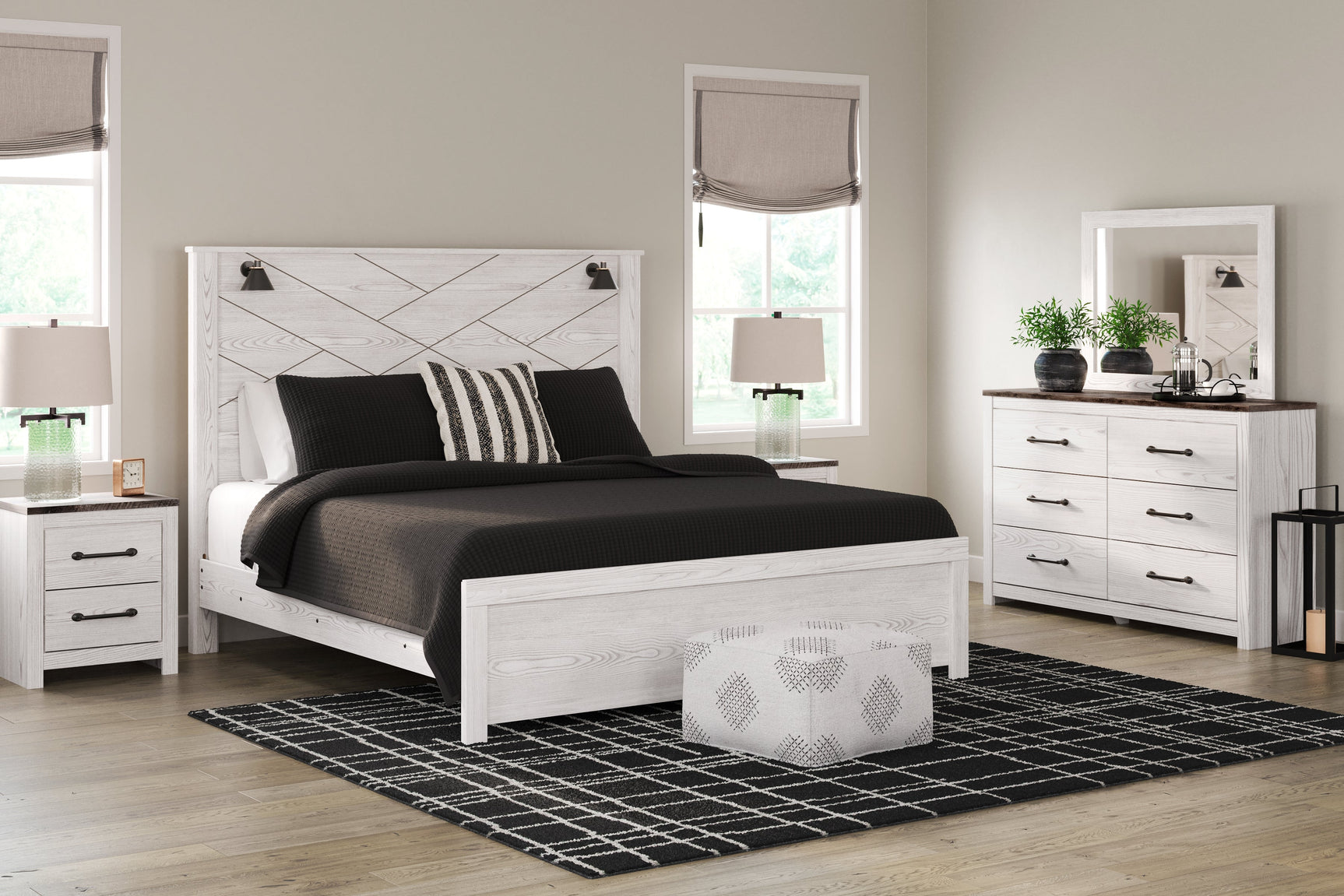 Gerridan King Panel Bedroom Set with Dresser and Mirror (Online Special Price) - Ornate Home