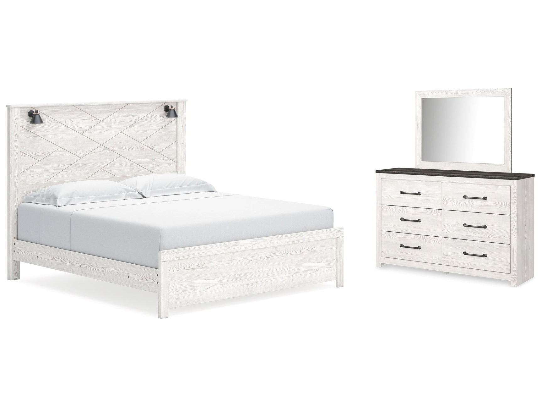 Gerridan King Panel Bedroom Set with Dresser and Mirror - Ornate Home