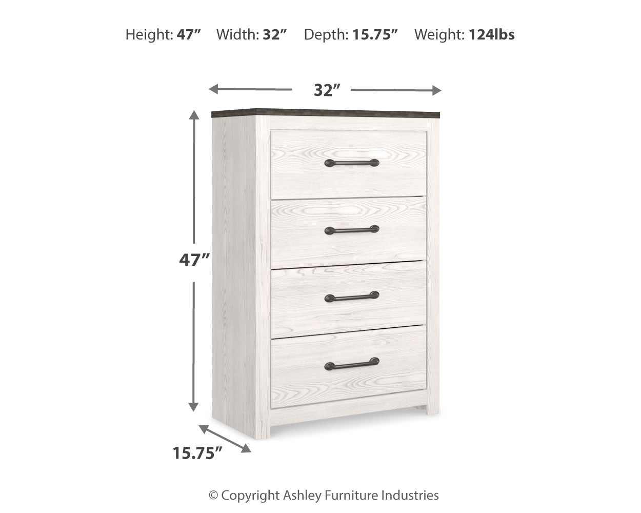 Gerridan White/Gray Dresser, Mirror, Chest and Nightstand (Online Special Price) - Ornate Home