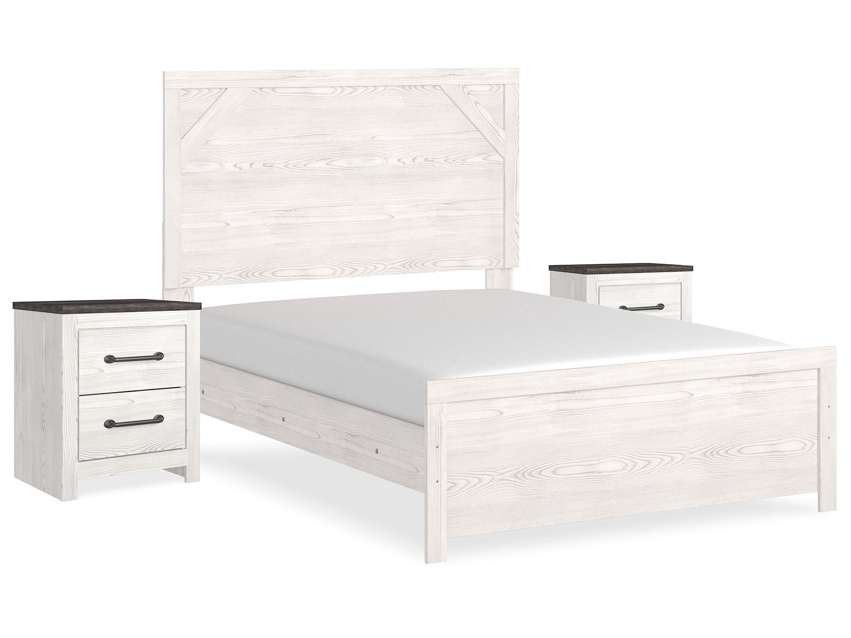 Gerridan White/Gray Full Panel Bedroom Set with 2 Nightstands (Online Special Price) - Ornate Home