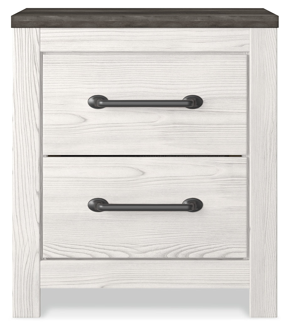 Gerridan White/Gray Full Panel Bedroom Set with 2 Nightstands - Ornate Home