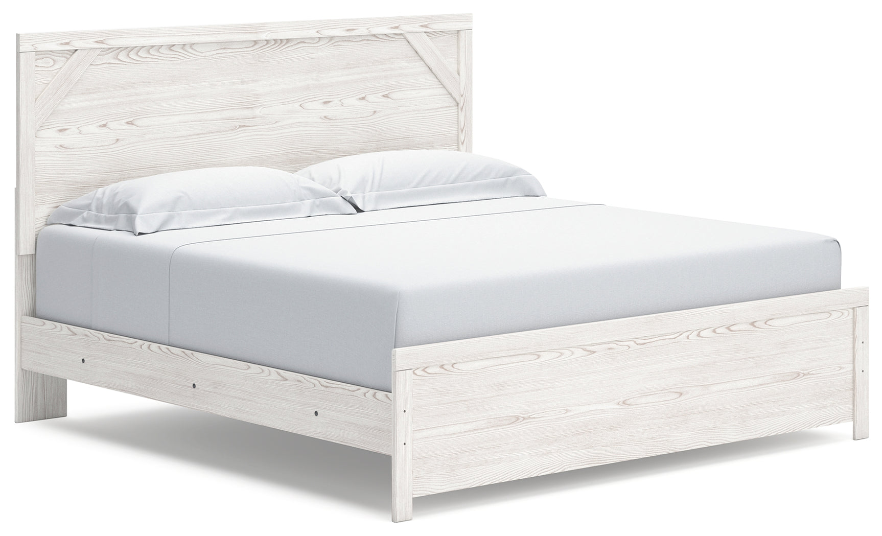 Gerridan White/Gray King Panel Bed with Mirrored Dresser and Nightstand (Online Special Price) - Ornate Home