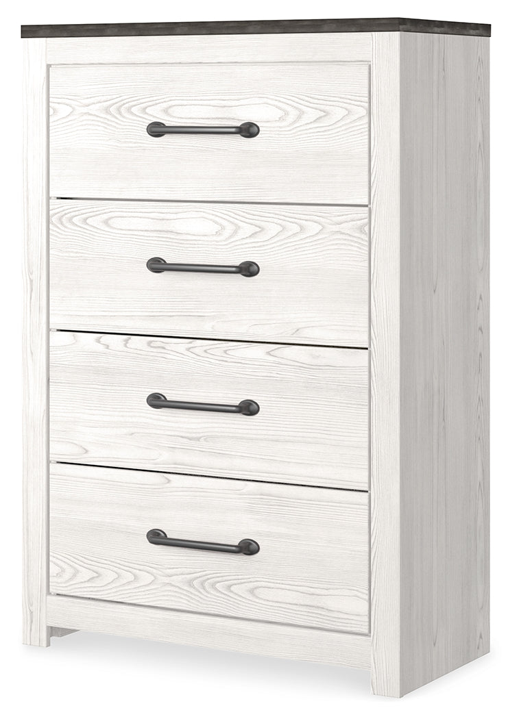 Gerridan White/Gray King Panel Bedroom Set with Chest and Nightstand (Online Special Price) - Ornate Home