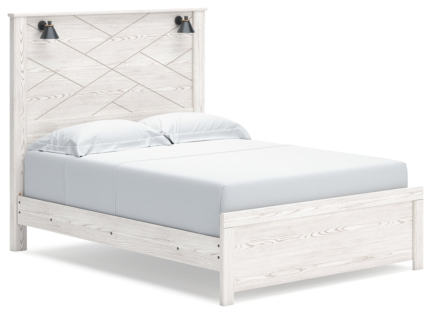 Gerridan White/Gray Queen Panel Bedroom Set with Dresser, Mirror, and 2 Nightstands - Ornate Home
