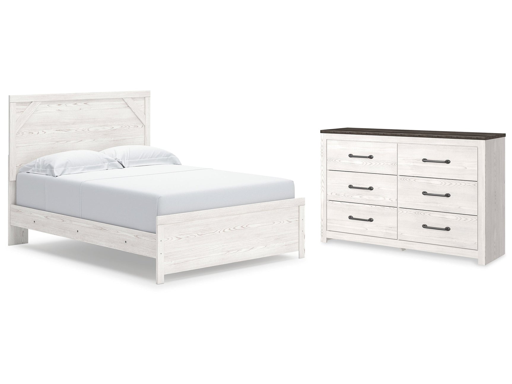 Gerridan White/Gray Queen Panel Bedroom Set with Dresser - Ornate Home