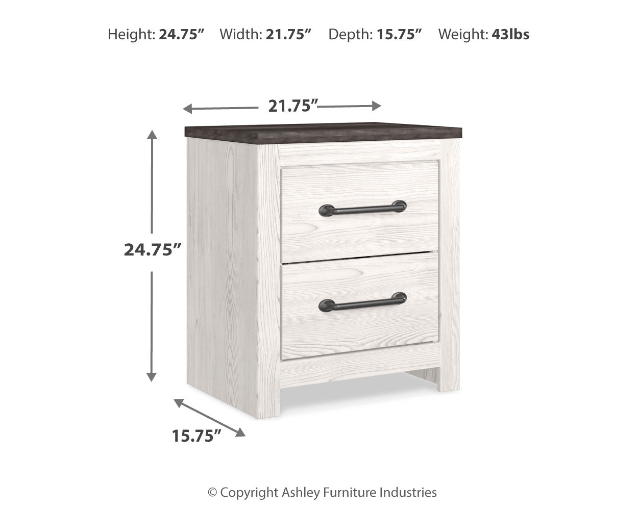 Gerridan White/Gray Queen Panel Bedroom Set with Dresser and 2 Nightstands (Online Special Price) - Ornate Home