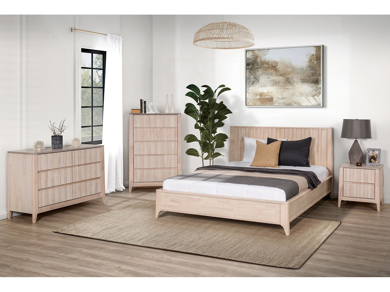 Gervais Whitewash 3 Piece Bedroom Set - Ornate Home