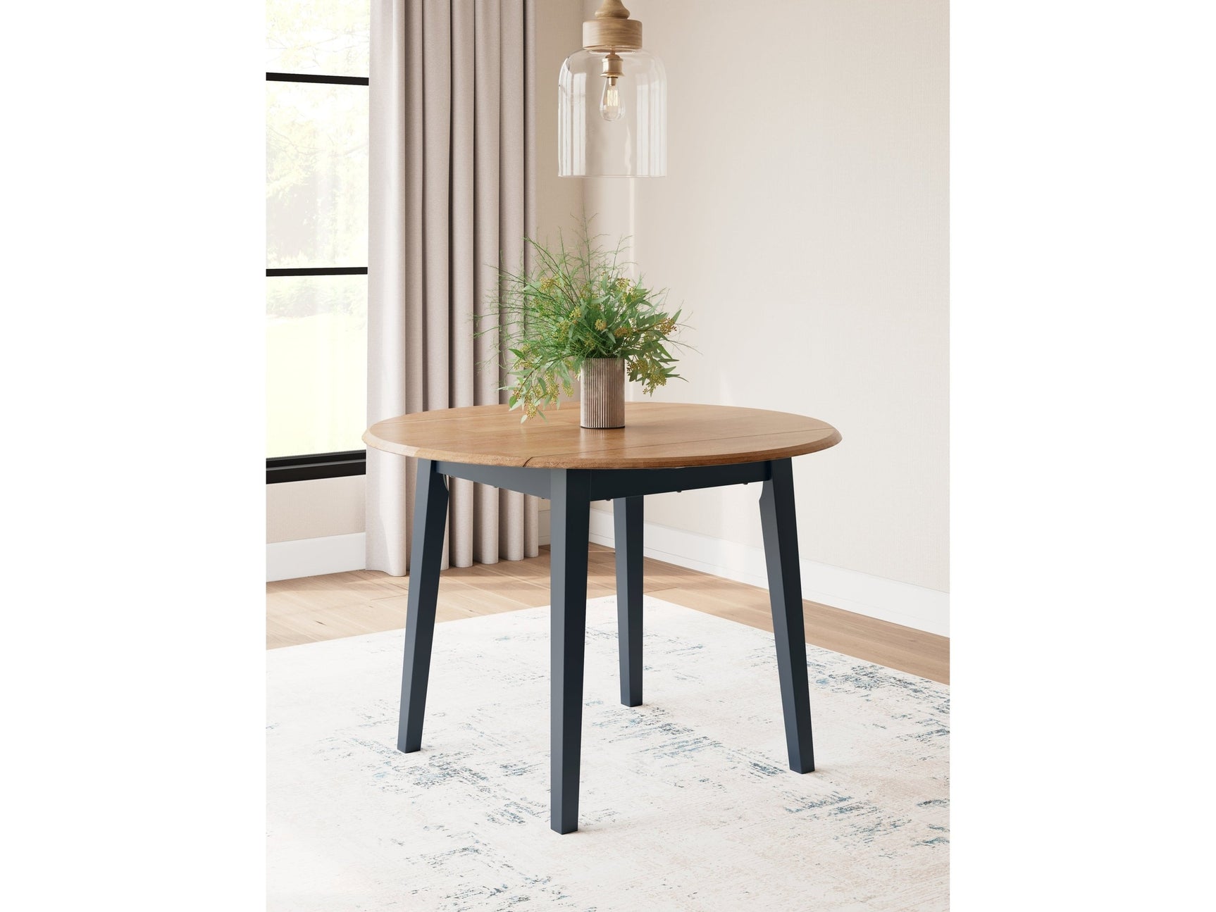 Gesthaven Natural/Blue Dining Drop Leaf Table - Ornate Home