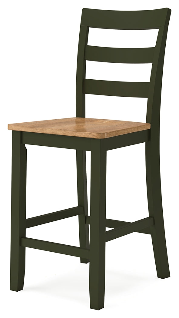 Gesthaven Natural/Green Counter Height Dining Table w/2 Barstools (Online Special Price) - Ornate Home