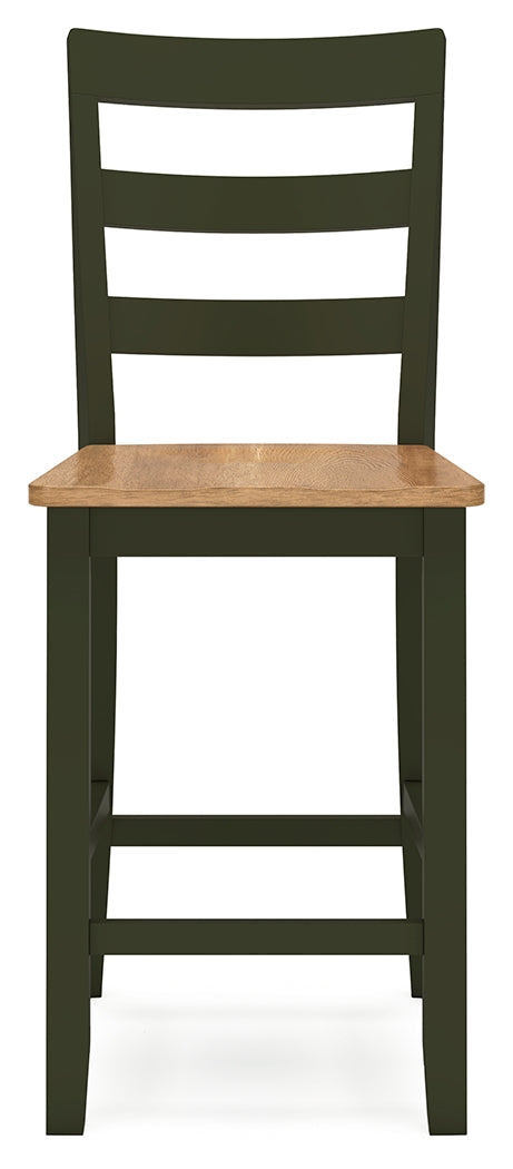Gesthaven Natural/Green Counter Height Dining Table w/2 Barstools (Online Special Price) - Ornate Home
