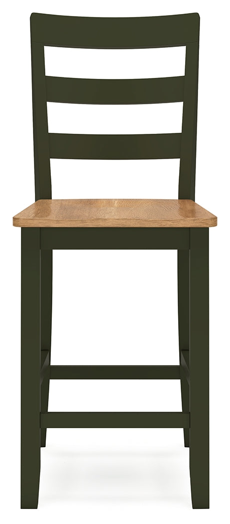 Gesthaven Natural/Green Counter Height Dining Table w/2 Barstools - Ornate Home