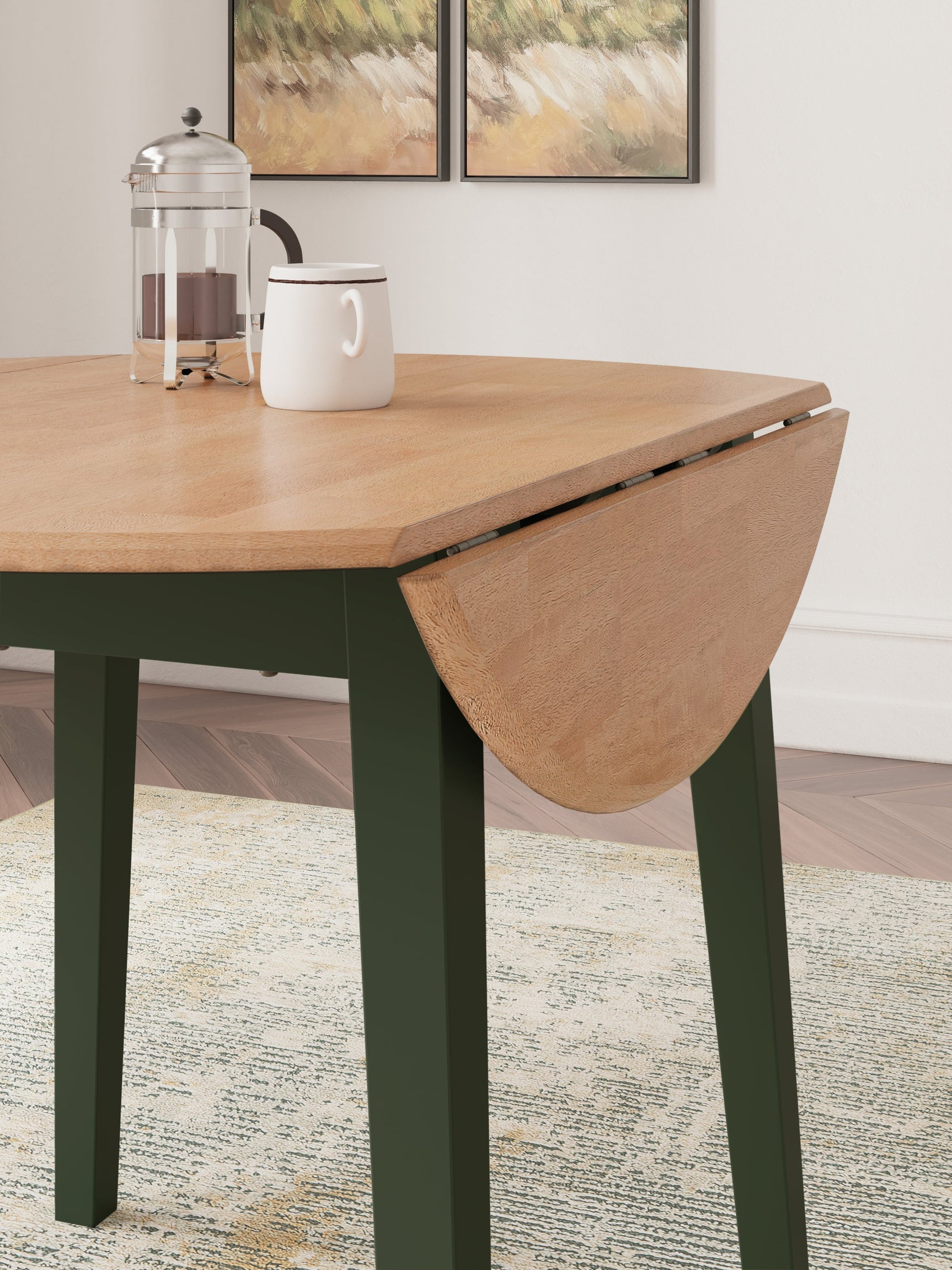 Gesthaven Natural/Green Dining Drop Leaf Table (Online Special Price) - Ornate Home