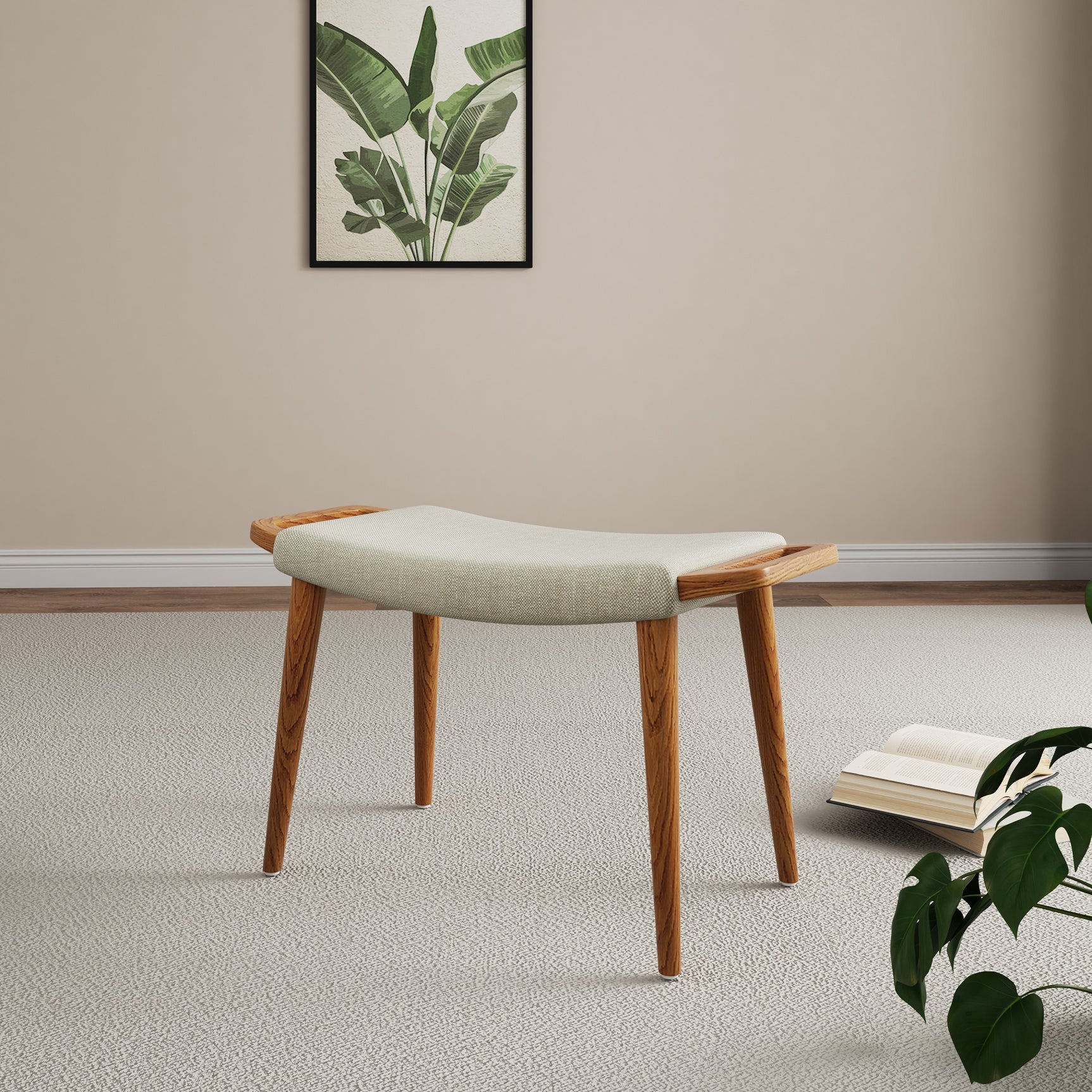 Geta Ottoman in Barley and Antique Walnut - Ornate Home