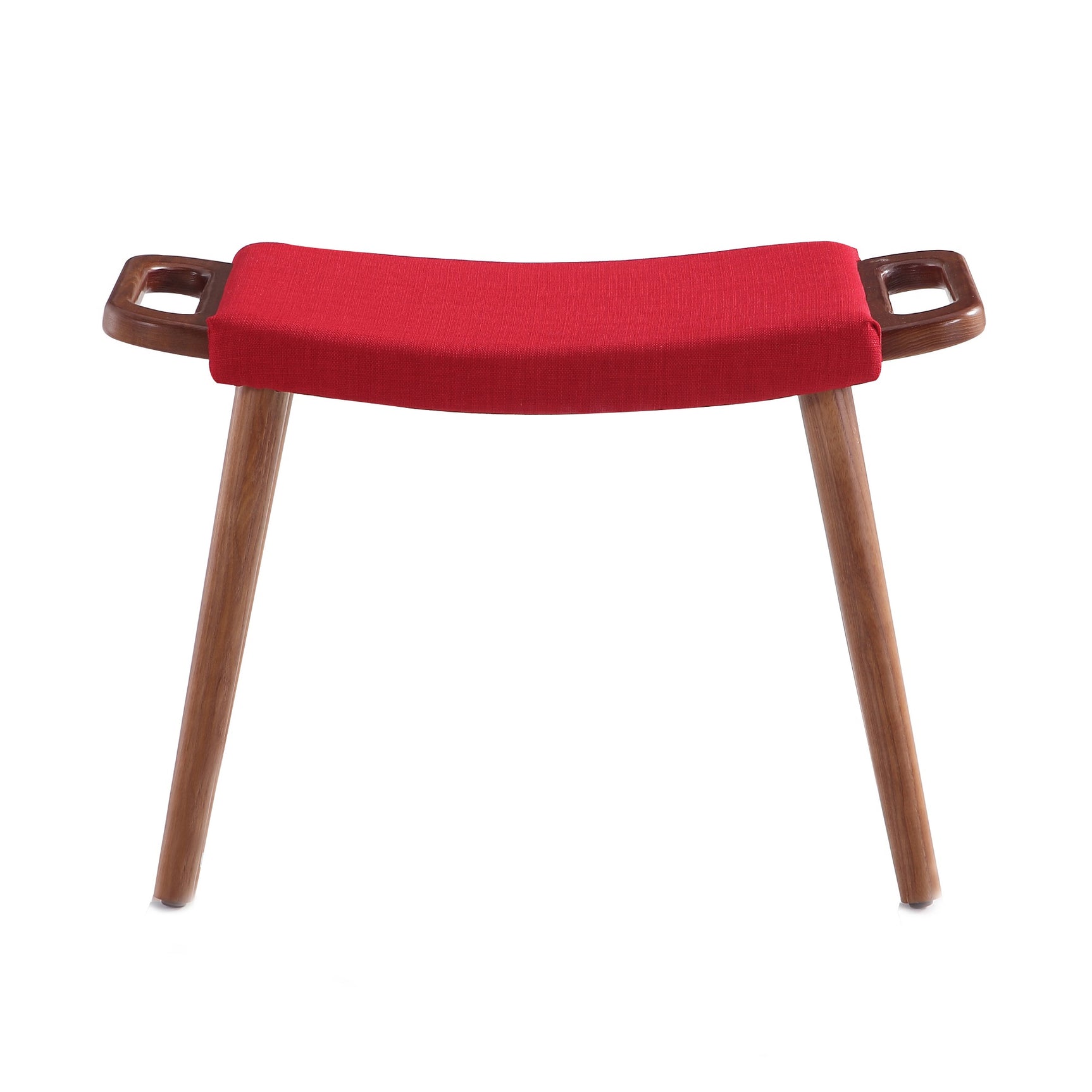 Geta Ottoman in Red and Antique Walnut - Ornate Home