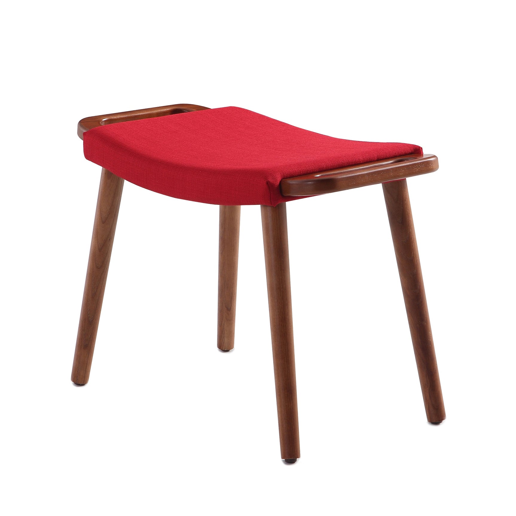 Geta Ottoman in Red and Antique Walnut - Ornate Home