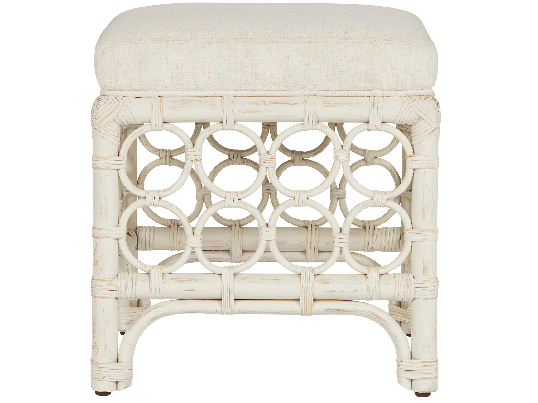Getaway Nomad Snow/Egret Rattan Stool - Ornate Home