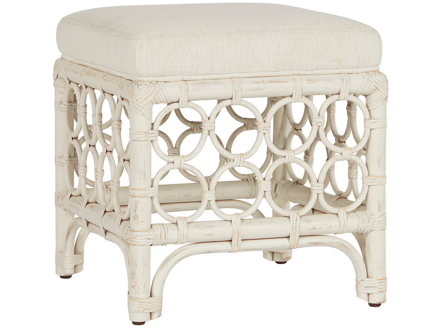 Getaway Nomad Snow/Egret Rattan Stool - Ornate Home