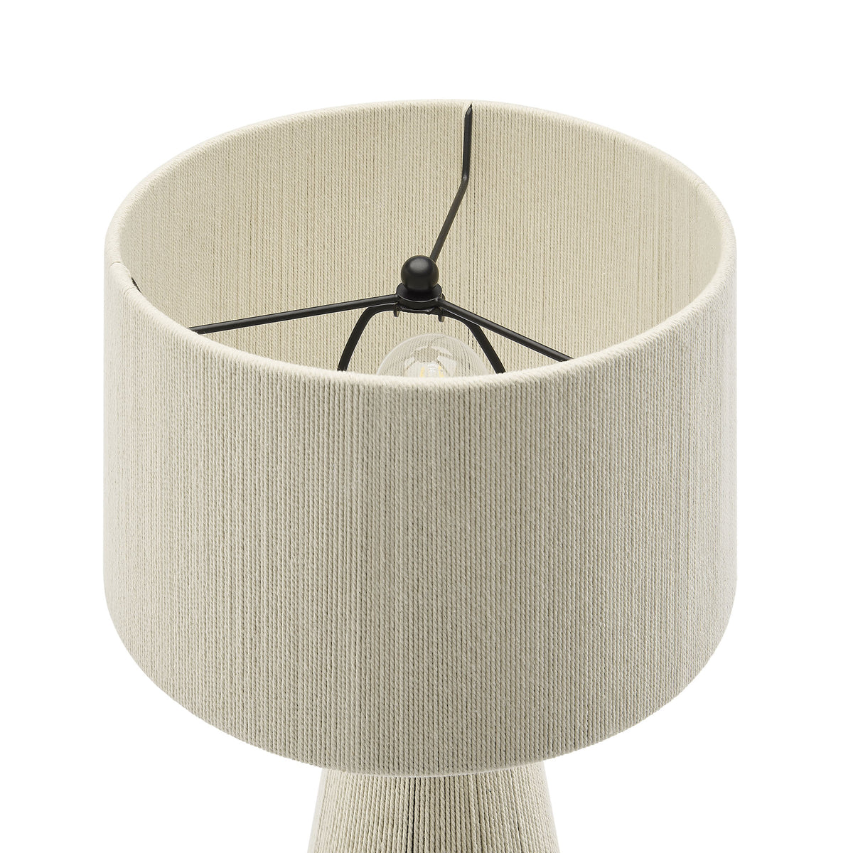 Gia Natural Handwoven Cotton Thread Striped or Plain Table Lamp - Ornate Home