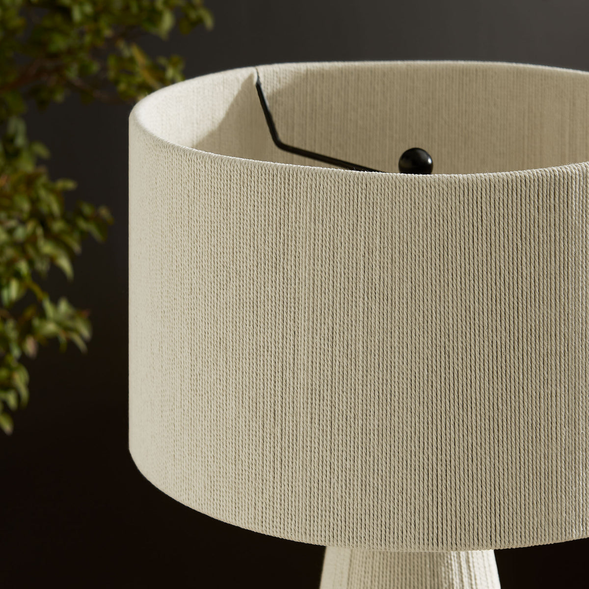 Gia Natural Handwoven Cotton Thread Striped or Plain Table Lamp - Ornate Home