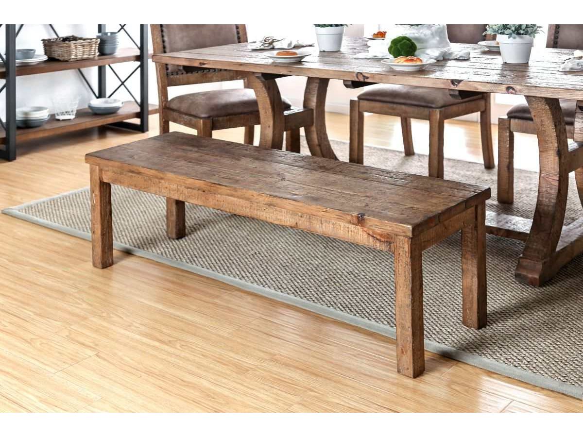 Gianna Rustic Oak Wooden Bench - Ornate Home