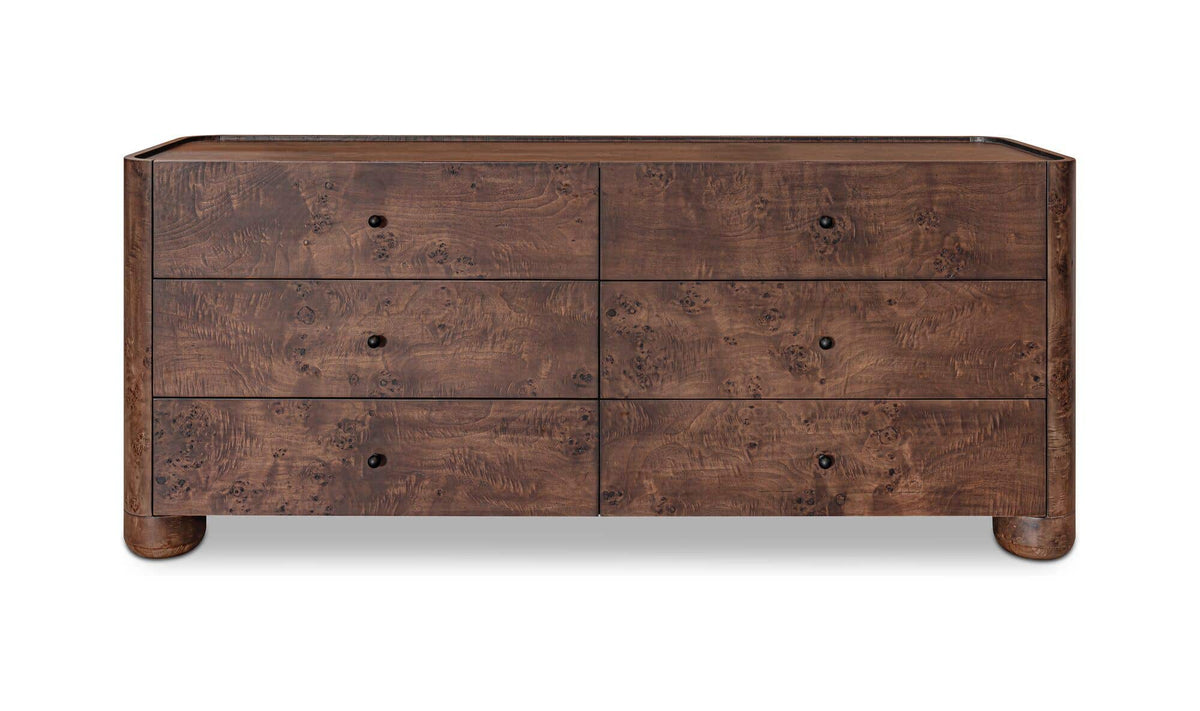 Gibson Dark Brown 6 Drawer Dresser - Ornate Home
