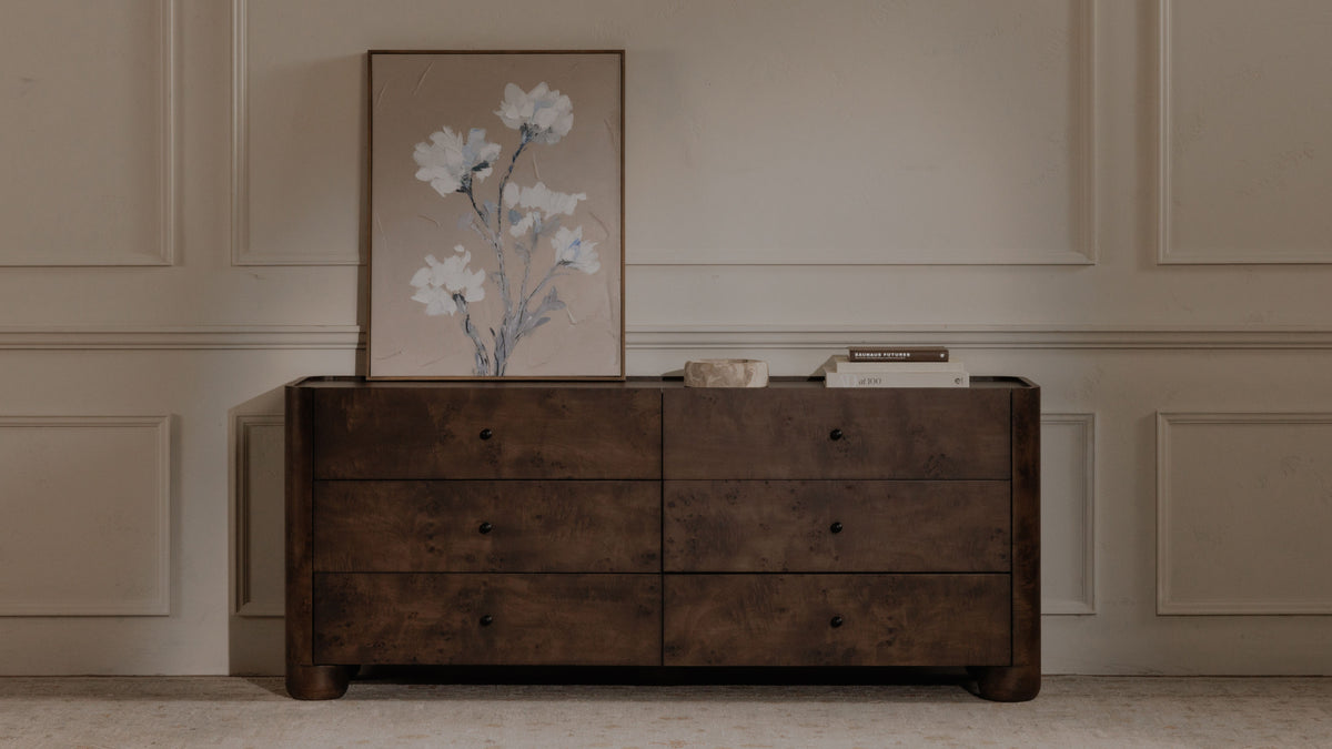 Gibson Dark Brown 6 Drawer Dresser - Ornate Home